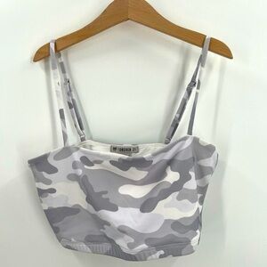 Forever 21 Sports Bra Medium Gray Camo